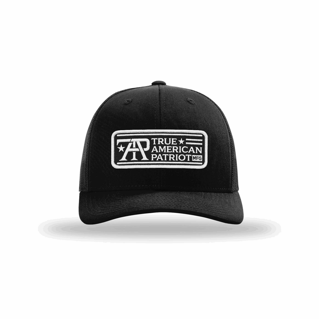 True American Patriot Black and White Logo Patch Richardson 112 Black-Black