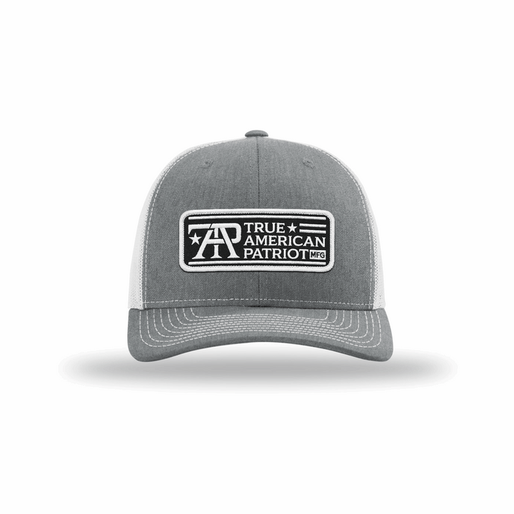 True American Patriot Black and White Logo Patch Richardson 112 Heather-White Heather Gray-White