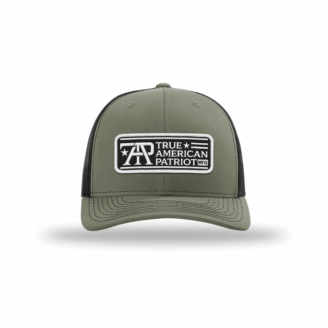 True American Patriot Black and White Logo Patch Richardson 112 Loden-Black