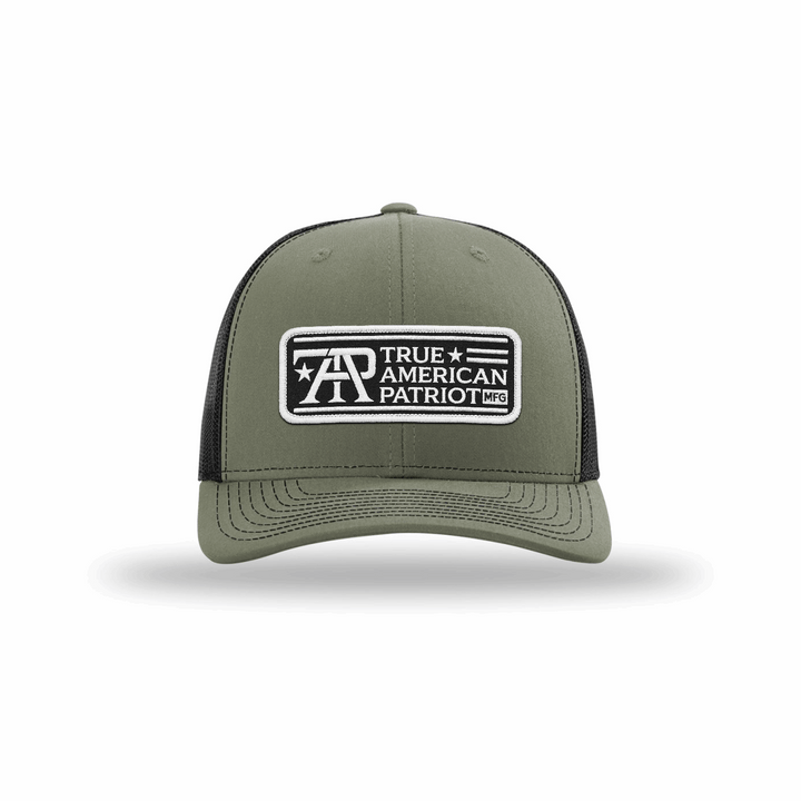 True American Patriot Black and White Logo Patch Richardson 112 Loden-Black