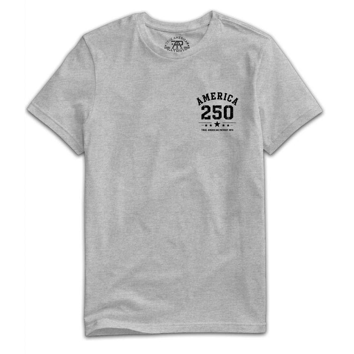 True American Patriot Mfg America 250 Lady LIberty Left Chest Dark Heather Tshirt Print