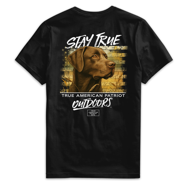 True American Patriot Mfg - Stay True Chocolate Lab Outdoors