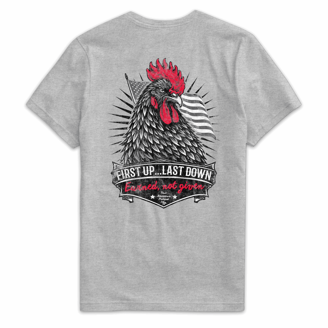 True American Patriot Mfg First Up...Last Down Tee Back