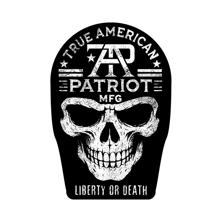 True American Patriot Liberty or Death Skull Decal