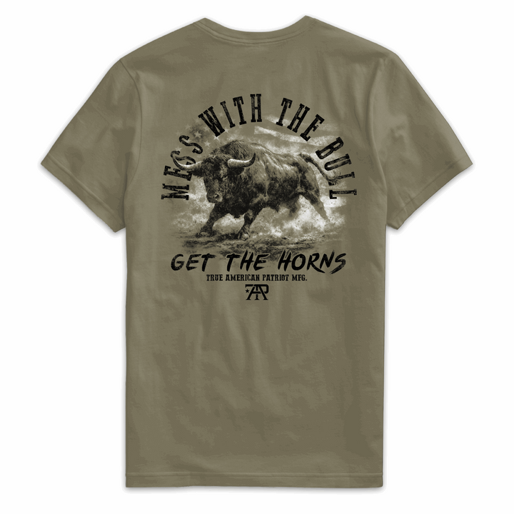 True American Patriot Mfg Mess With The Bull Tee Military Back