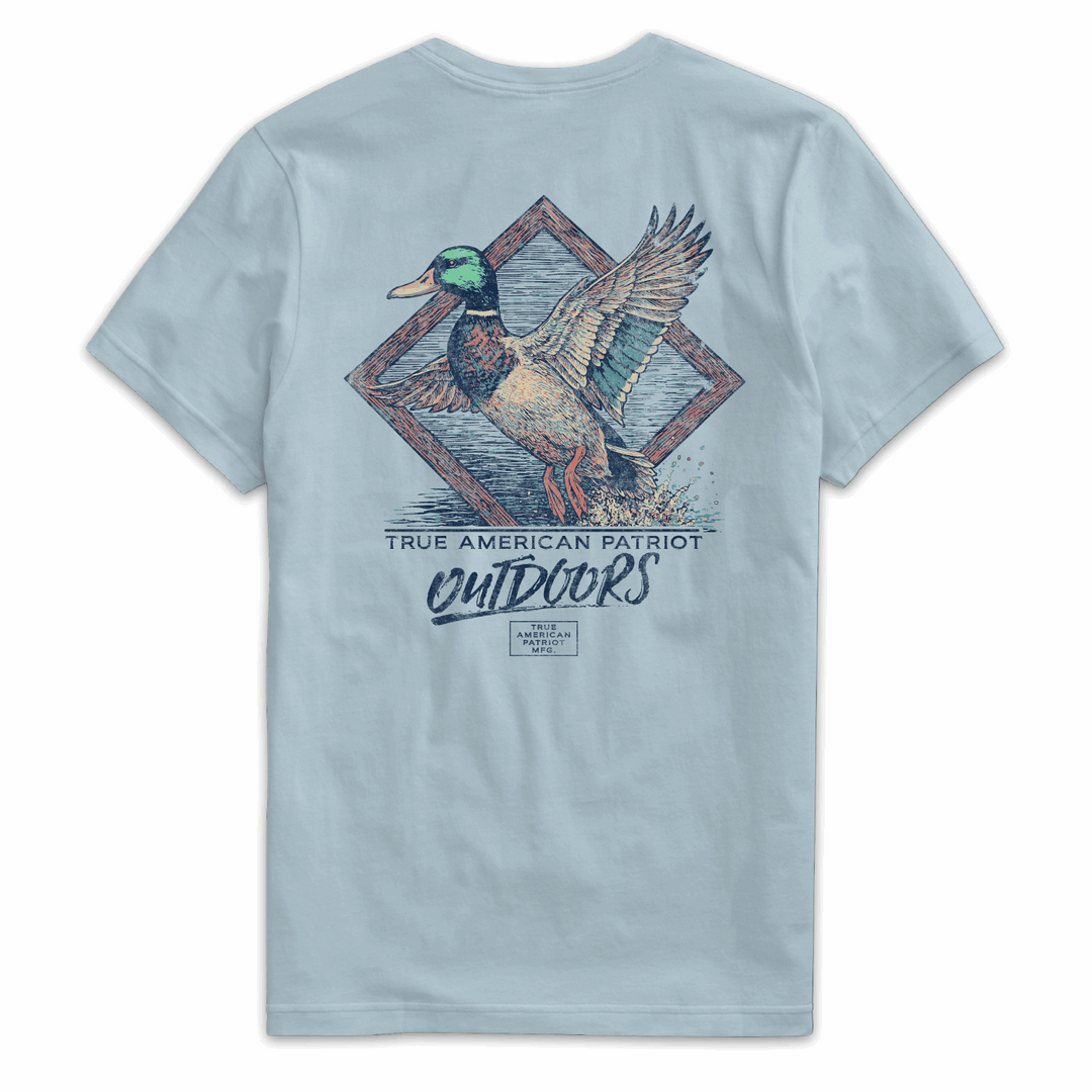 True American Patriot Mfg - Mallard in Flight Outdoors Ice Blue Back