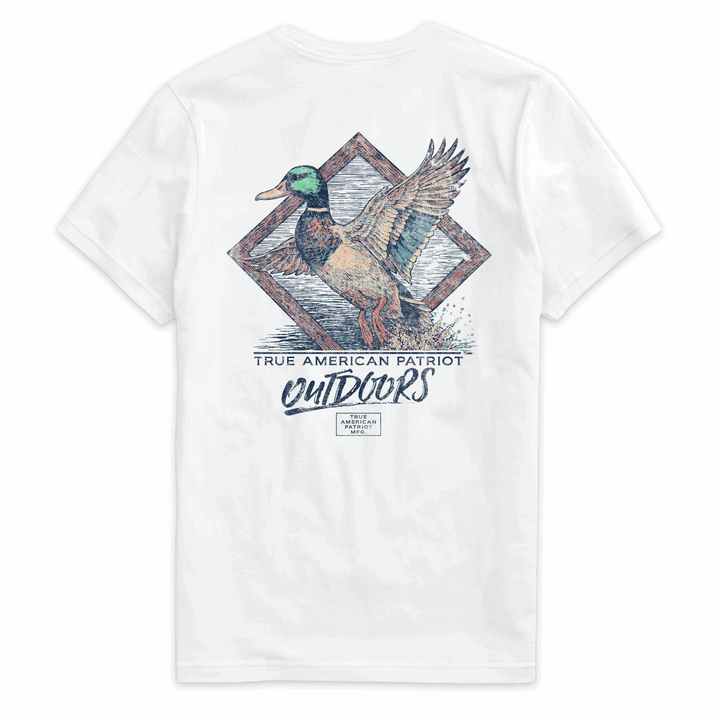 True American Patriot Mfg - Mallard in Flight Outdoors White Back