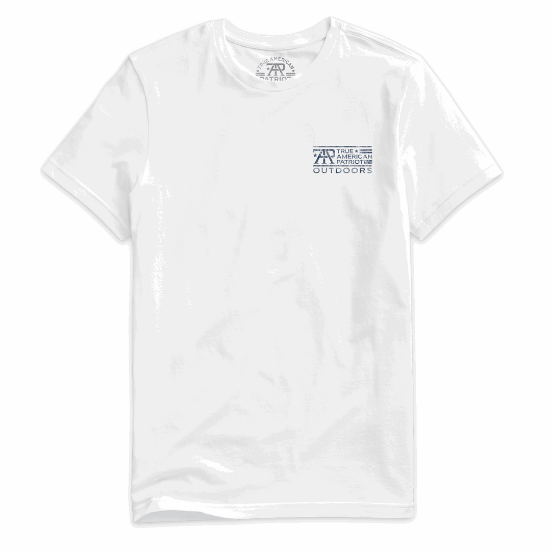True American Patriot Mfg - Mallard in Flight Outdoors White Left Chest