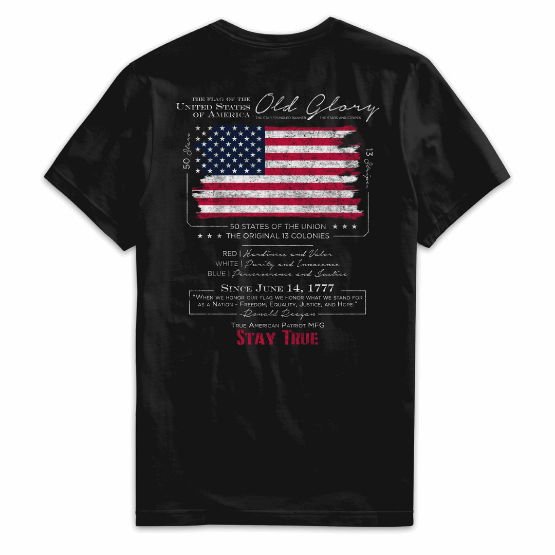 True American Patriot Mfg Old Glory Tee Black Back