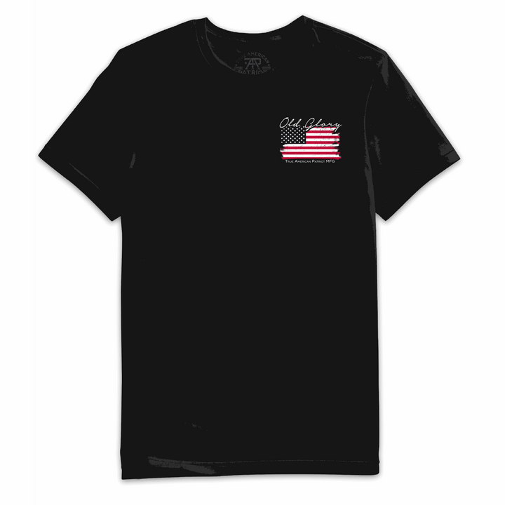 True American Patriot Mfg Old Glory Tee Black Left Chest