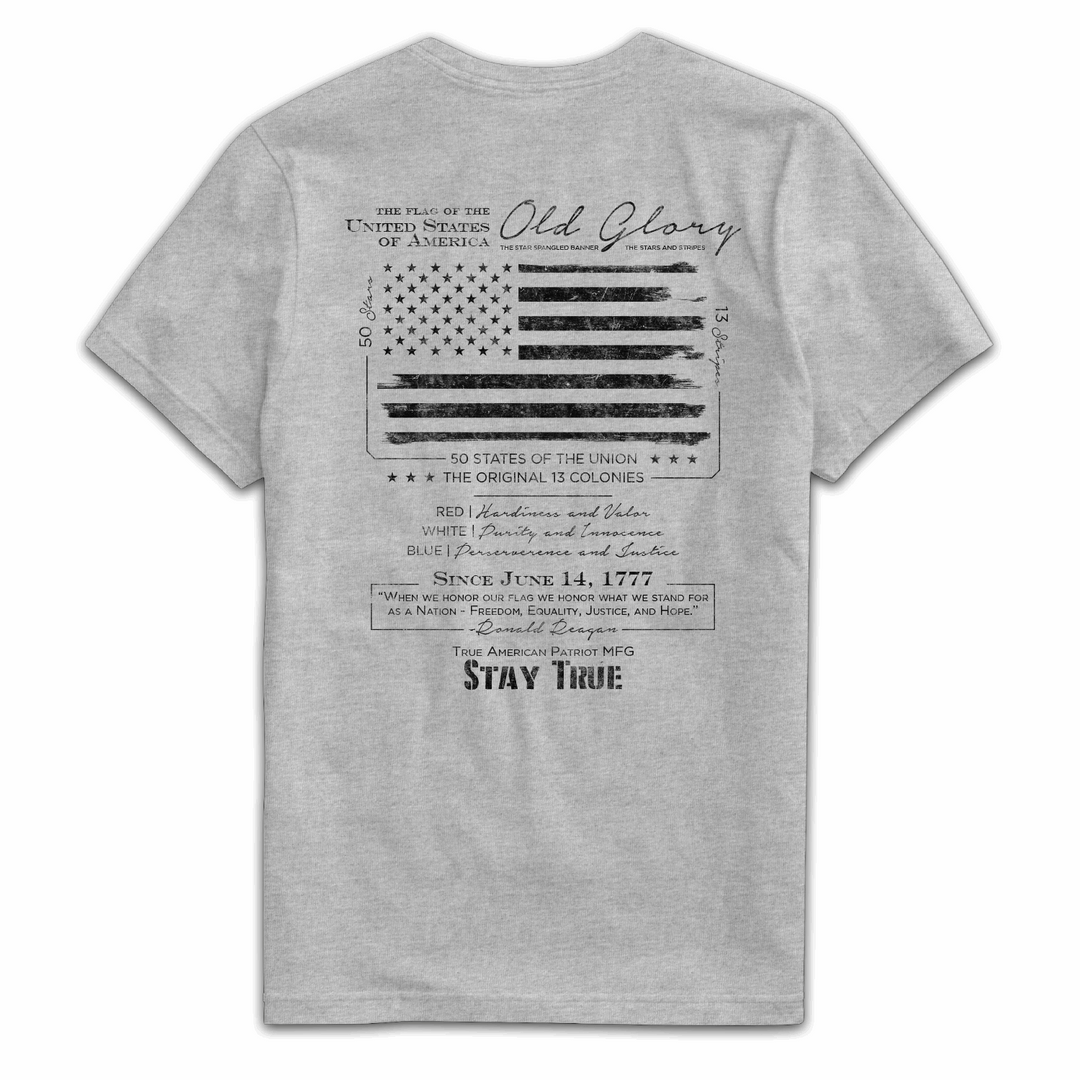 True American Patriot Mfg Old Glory Blackout Dark Heather Back