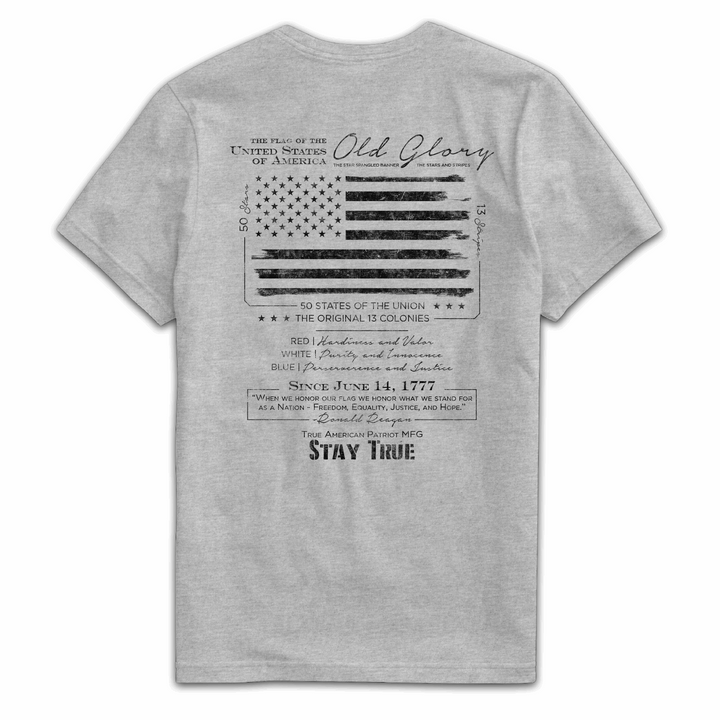 True American Patriot Mfg Old Glory Blackout Dark Heather Back