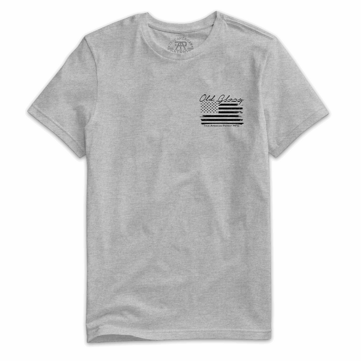 True American Patriot Mfg Old Glory Blackout Dark Heather Left Chst