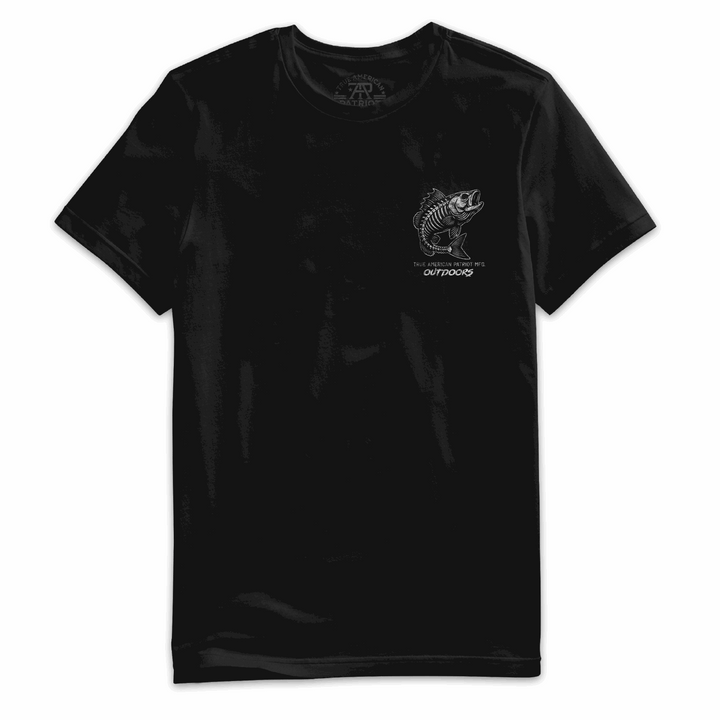 True American Patriot Mfg American Outlaw Fishing Tee Black Left Chest