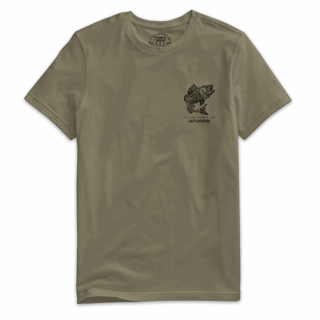 True American Patriot Mfg American Outlaw Fishing Tee Military Left Chest
