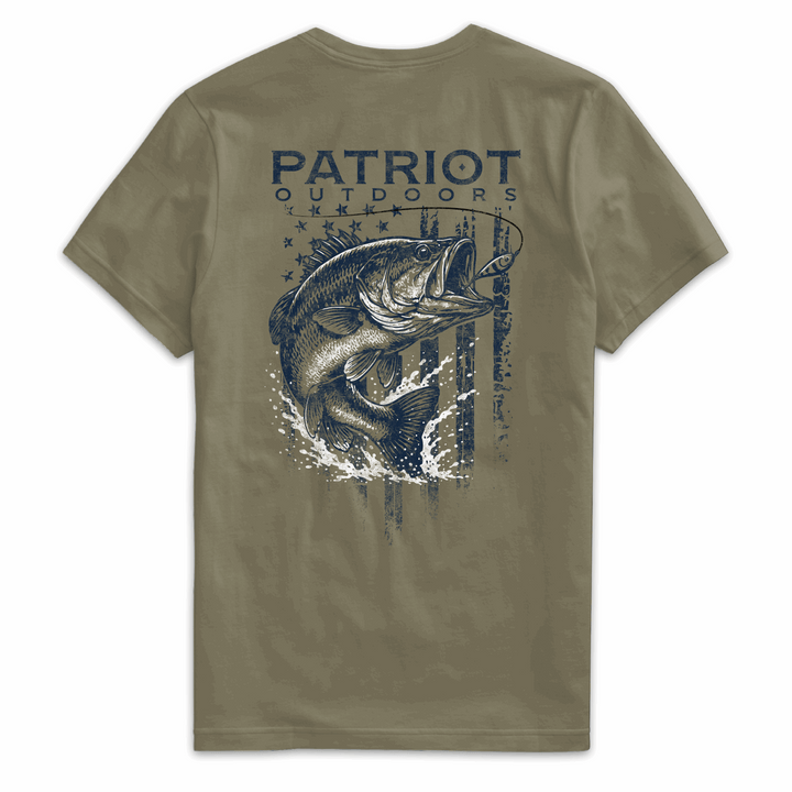True American Patriot Mfg - Largemouth Bass Outdoors Military Back