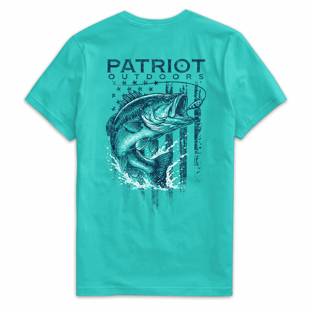 True American Patriot Mfg - Largemouth Bass Outdoors Tahitit Blue Back