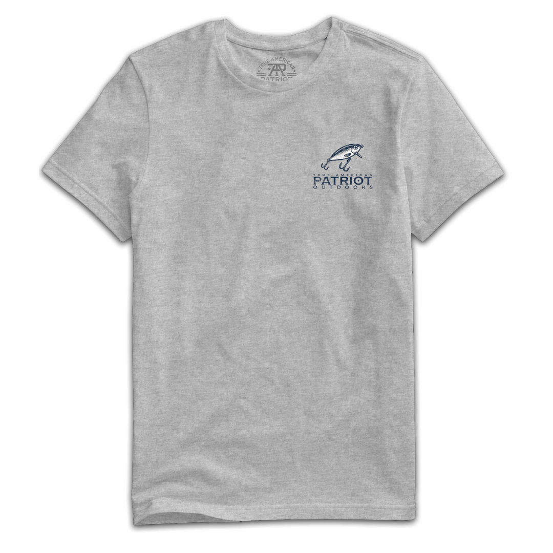 True American Patriot Mfg - Largemouth Bass Outdoors Dark Heather Left Chest