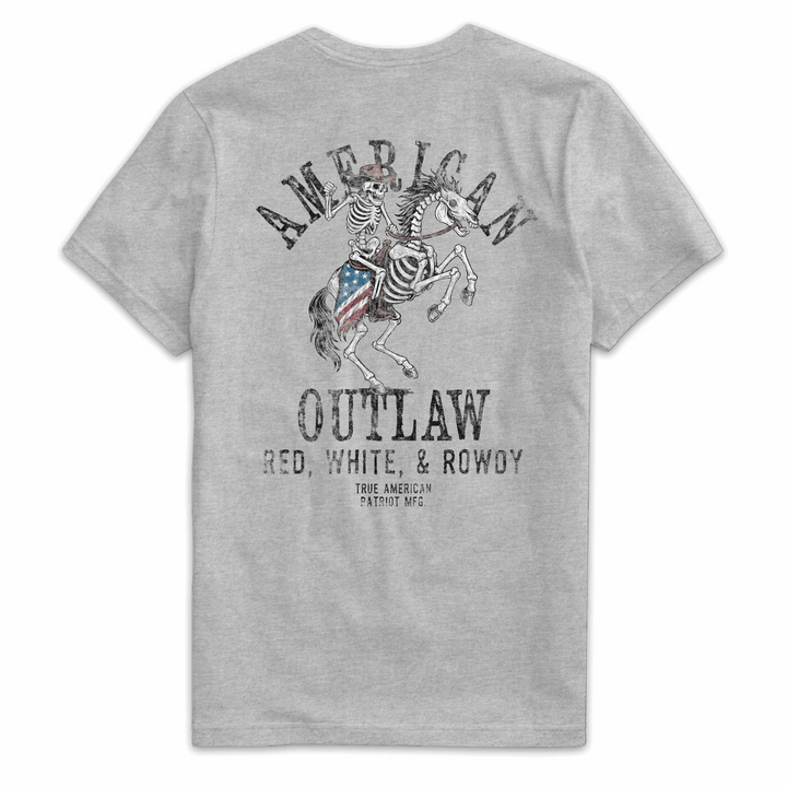 True American Patriot Mfg American Outlaw - Red, White, &amp; Rowdy Dark Heather Back
