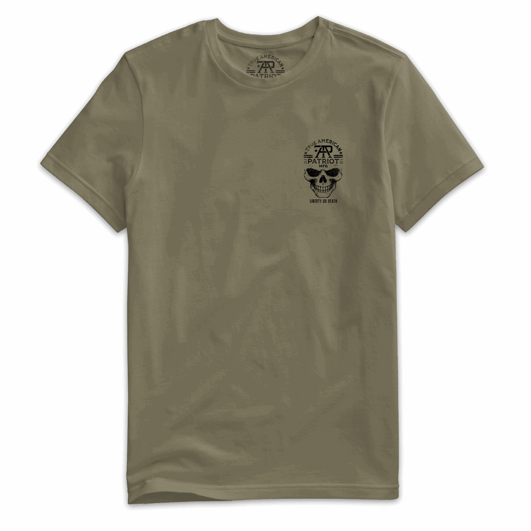 True American Patriot Mfg - TAP Skull LIberty or Death Military Left Chest