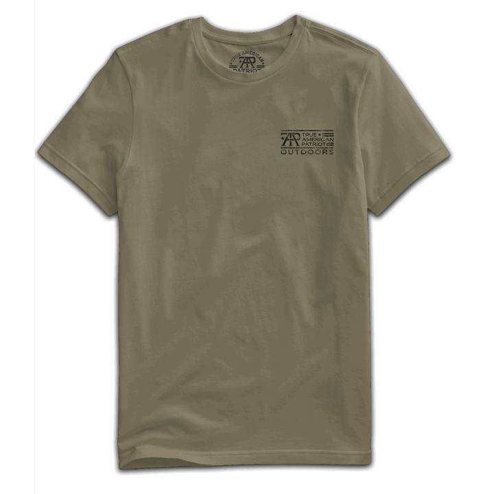 True American Patriot Mfg Whitetail Buck American Outdoors Tee Military Left Chest