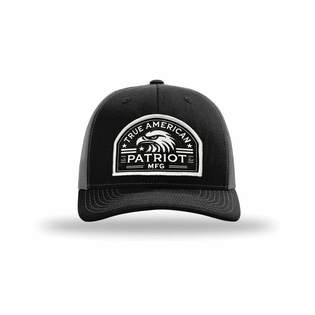 True American Patriot Eagle Head Patch Hat Richardson 112 Black-Charcoal