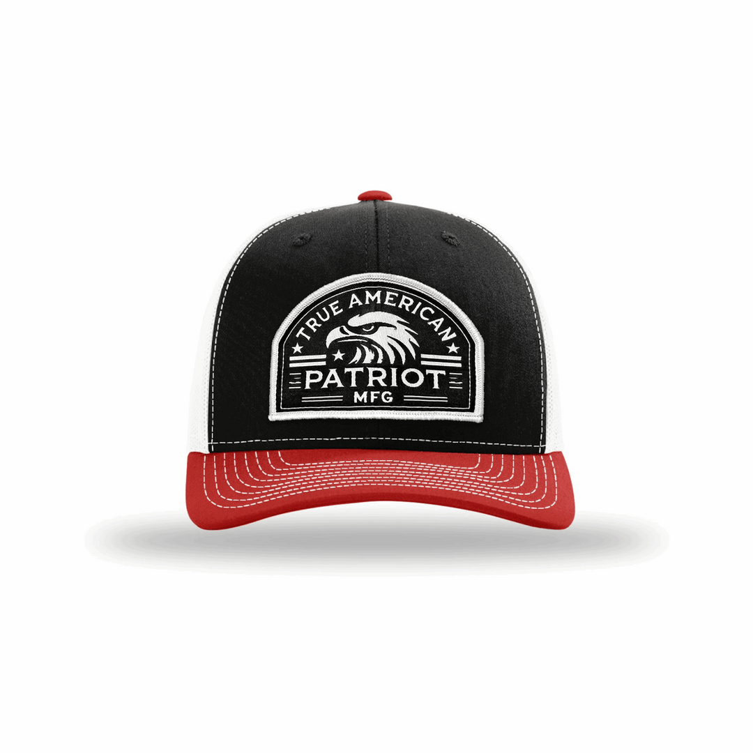 True American Patriot Eagle Head Patch Hat Richardson 112 Red-Black-White