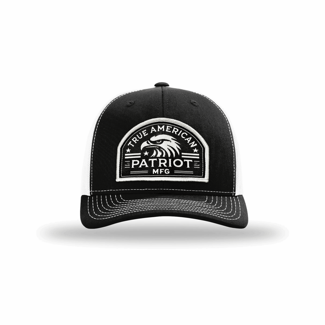 True American Patriot Eagle Head Patch Hat Richardson 112 Black-White