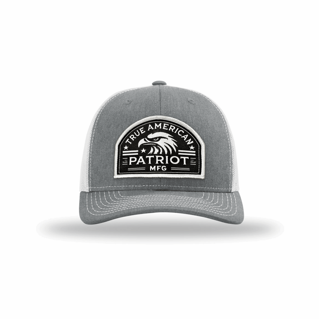True American Patriot Eagle Head Patch Hat Richardson 112 Heather-White