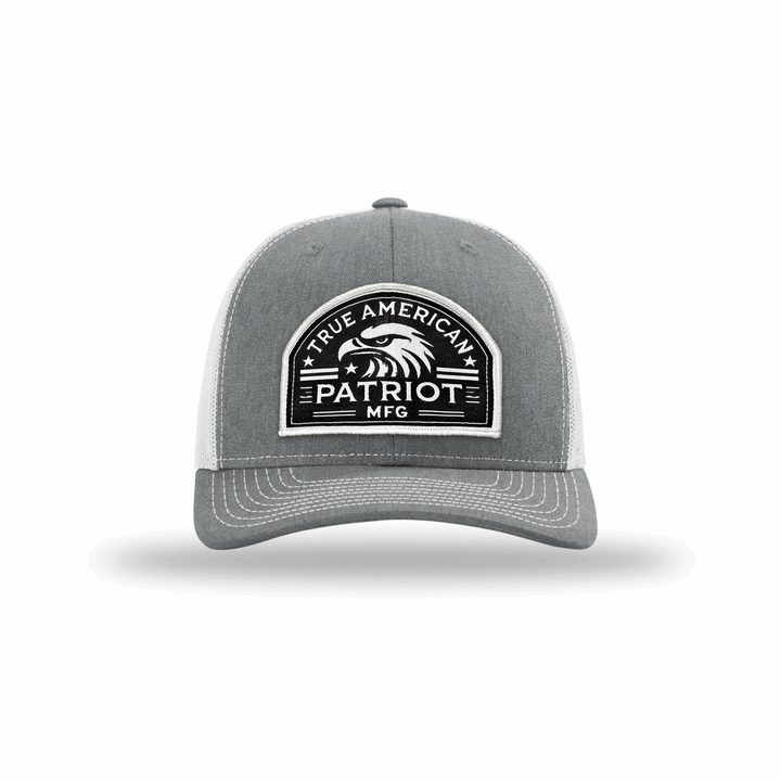 True American Patriot Eagle Head Patch Hat Richardson 112 Heather-White