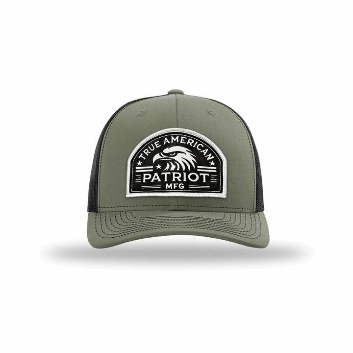 True American Patriot Eagle Head Patch Hat Richardson 112 Loden-Black
