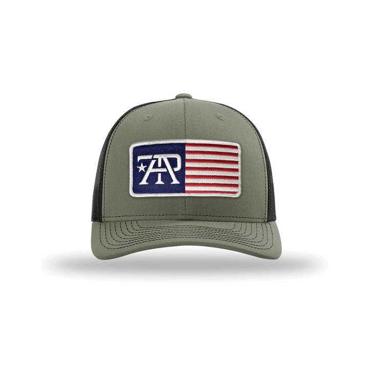 True American Patriot TAP Flag Patch Hat Richardson 112 Loden-Black