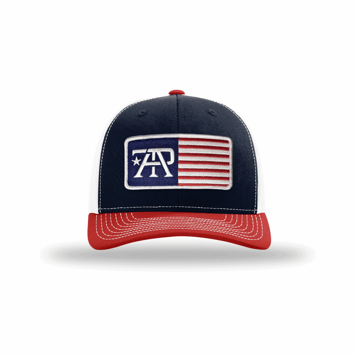 True American Patriot TAP Flag Patch Hat Richardson 112 Navy-White-Red