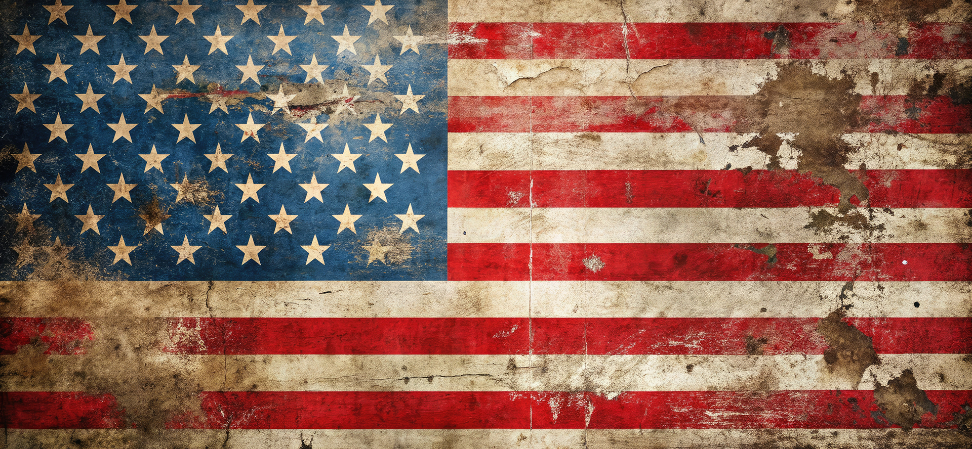 Worn American flag with visible wear and tear True American Patriot MFG