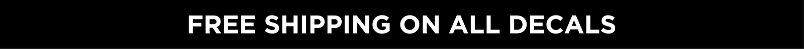 Text 'FREE SHIPPING ON ALL DECALS' on a black background True American Patriot MFG